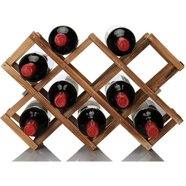 Millwood Pines 10 Bottles Capacity Foldable Wine Rack Wayfair